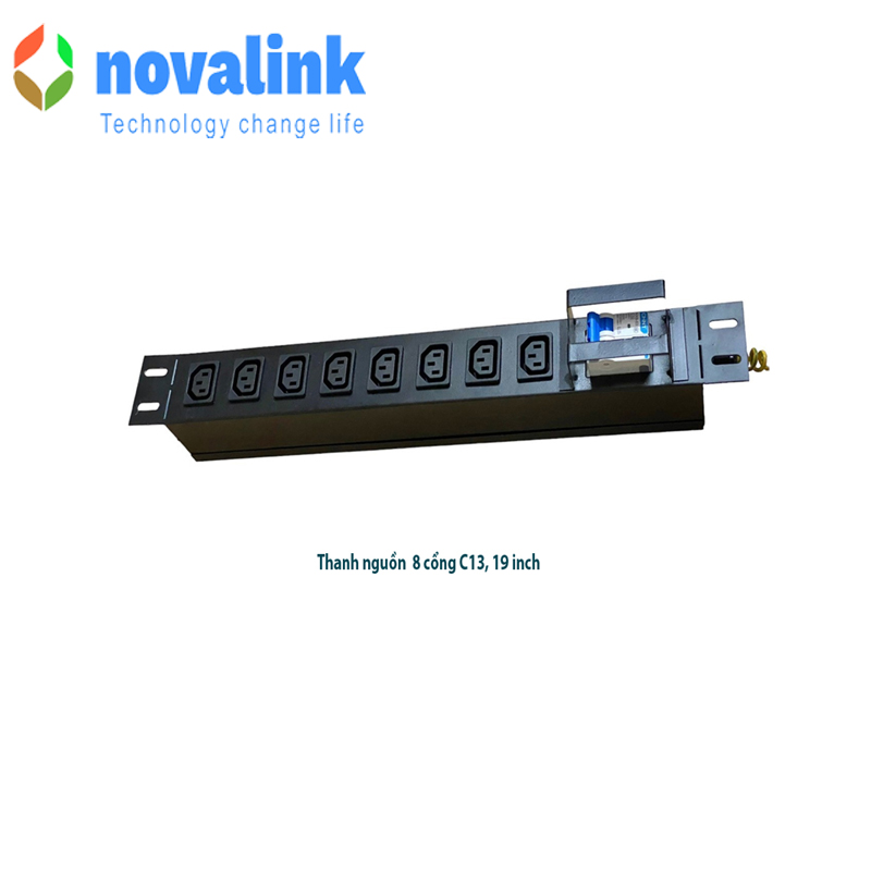 Thanh nguồn PDU 8 ổ cắm C13 chuẩn  19